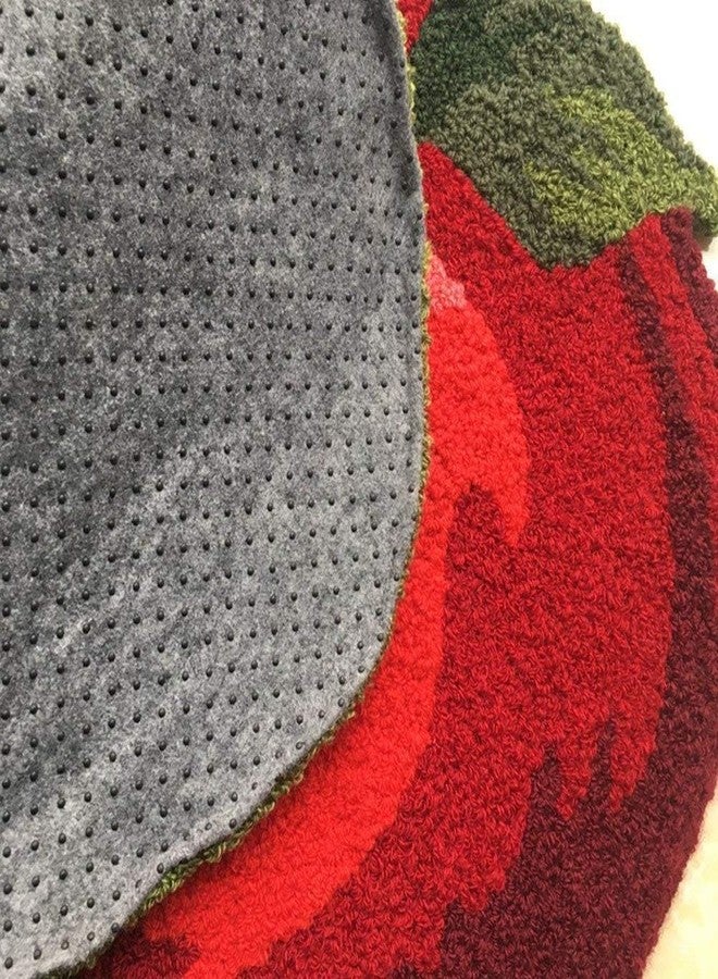 ABREEZE Lovely Fruit Rugs, Apple Shaped Area Rugs, Christmas Rug, Lovely Child Rugs, Non-Slip Washable Soft Door Mat for Living Room, Bedroom, Nursery and Kitchen,red,17.7"x31.5" - Image 4